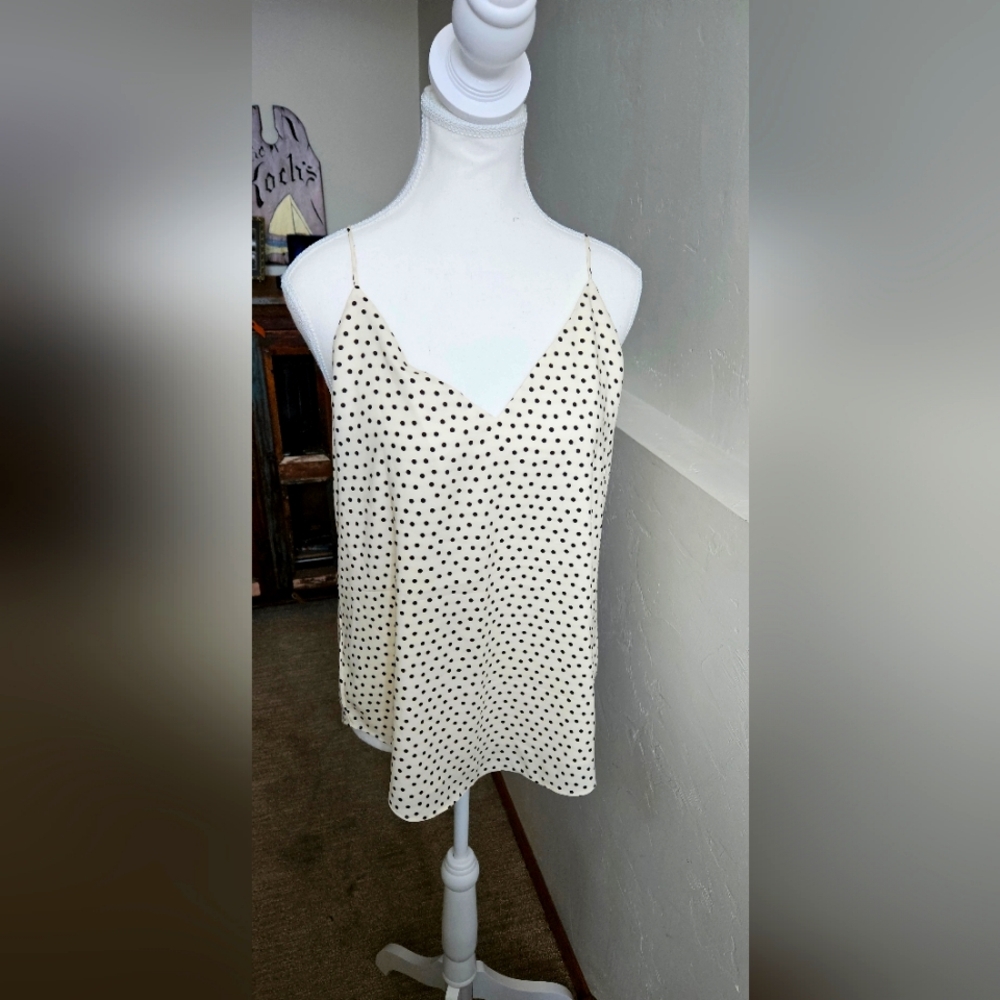 NEW cream and polka dot tank